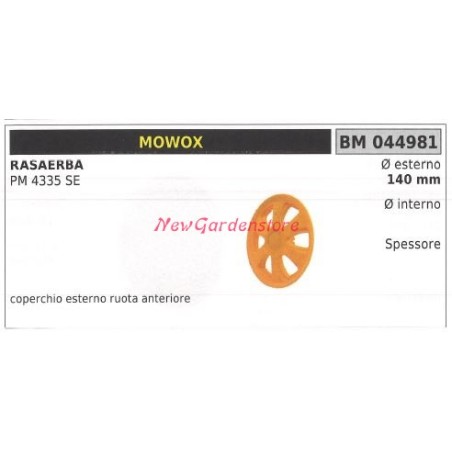 Coperchio ruota anteriore MOWOX rasaerba tosaerba tagliaerba PM 4335 SE 044981 | Newgardenstore.eu