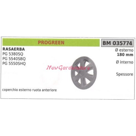 Coperchio ruota anteriore PROGREEN rasaerba tosaerba tagliaerba PG 5380SQ 035774 | Newgardenstore.eu