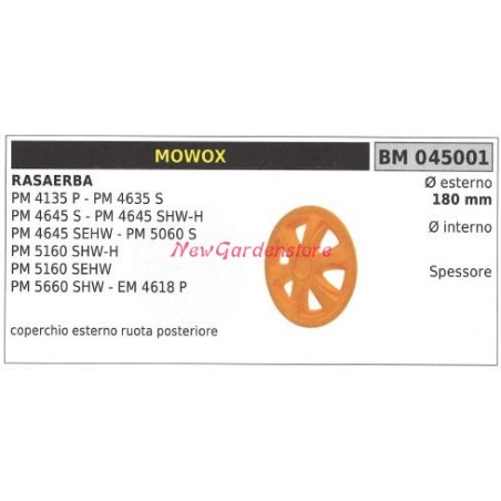 Coperchio ruota MOWOX rasaerba tosaerba tagliaerba PM 4135P 4635 S 045001 | Newgardenstore.eu