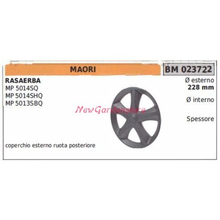 MAORI Rasenmäher-Hinterradabdeckung MP 5014S 023722 | Newgardenstore.eu