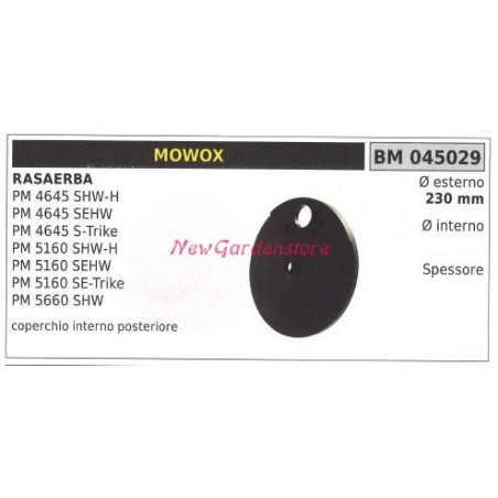 Enjoliveur de roue arrière MOWOX Tondeuse à gazon PM4645SHW-H 045029 | Newgardenstore.eu