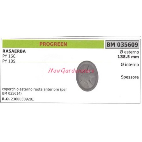 PROGREEN Abdeckung für Rasenmäher-Schneidrad PY 16C 18S 035609 | Newgardenstore.eu