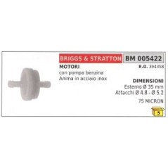 BRIGGS&STRATTON Benzinfilter mit Pumpe mit Edelstahlkern 394358 | Newgardenstore.eu