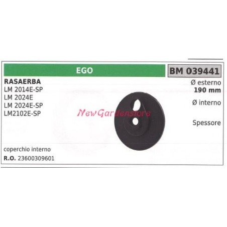 Enveloppe de roue de tondeuse à gazon EGO LM 2014E-SP 2024E 039441 | Newgardenstore.eu