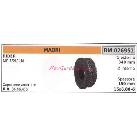 Pneu de roue MAORI tondeuse à gazon autoportée MP 1698LM 026951 | Newgardenstore.eu