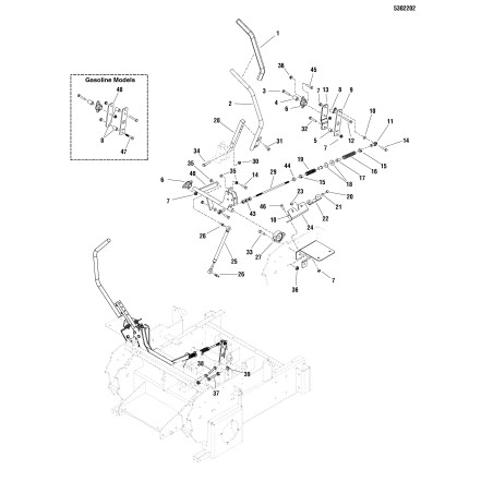 BARRA, COLLEGAMENTO POMPA - ESTERNO - ROSSO LR5403188B ORIGINALE Ferris | Newgardenstore.eu