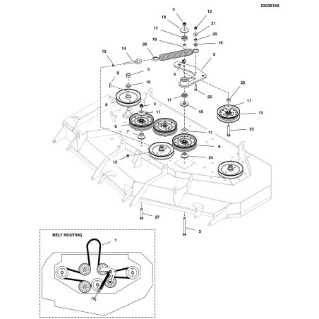 PULEGGIA, 6,93 EOD X 25 MM, DIVISA LR5100700 ORIGINALE Ferris | Newgardenstore.eu