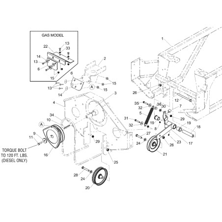 PULEGGIA, RULLO TENDICATENA PROFONDO 6" LR5023298 ORIGINALE Ferris | Newgardenstore.eu