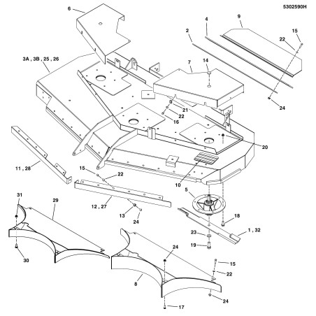 Ferris 72" x 25" x 3" Flat Blade Set LR5102227S Original | Newgardenstore.eu