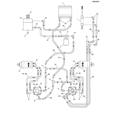 GRUPPO TUBO FLESSIBILE (28), ESTREMITÀ STR E 45 LR5412800 ORIGINALE Ferris | Newgardenstore.eu