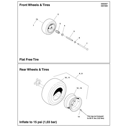 20X8.00-10 NHS 4PR TURF MASTER TIRES LR5101293X1 GENUINE Ferris | Newgardenstore.eu