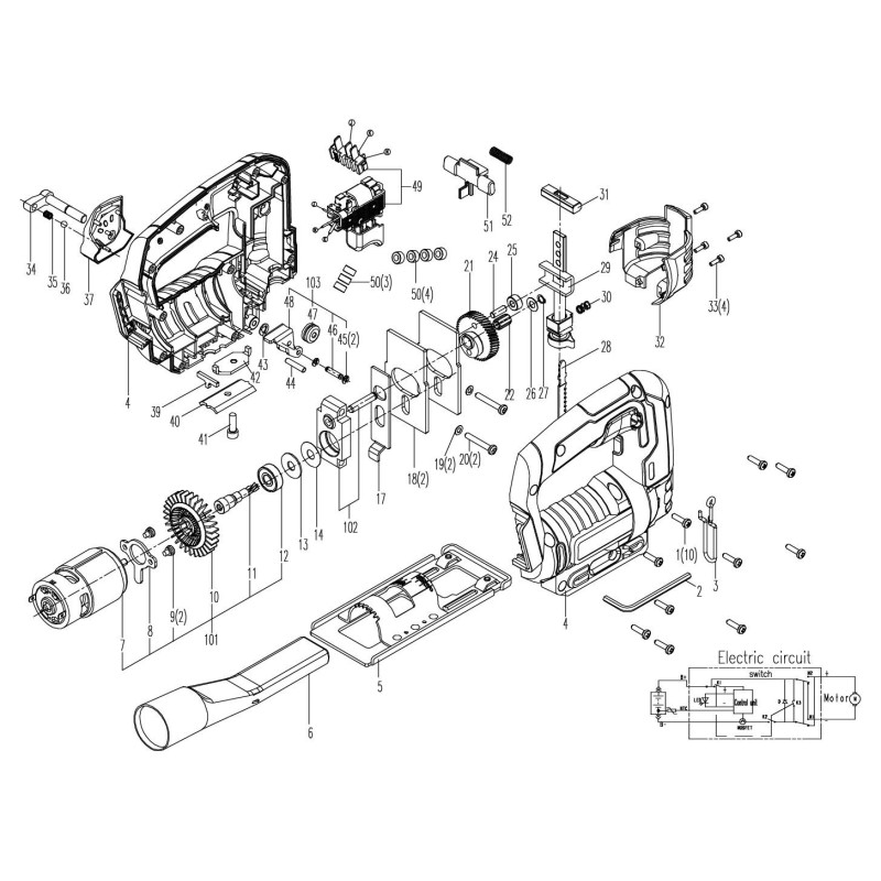 Molla di compressione XR60050191 ORIGINALE Worx