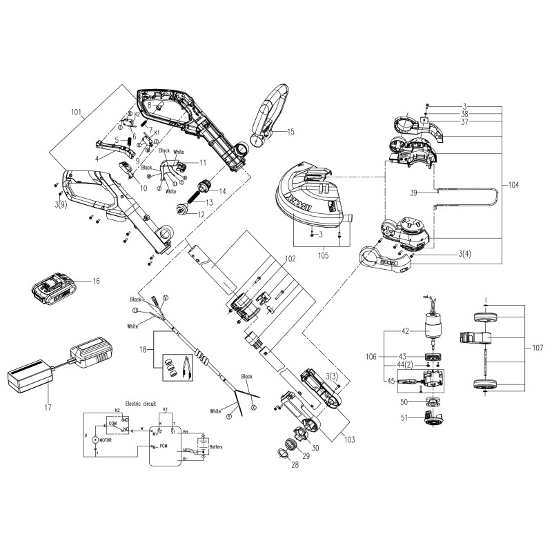 Button XR50029267 ORIGINAL Worx