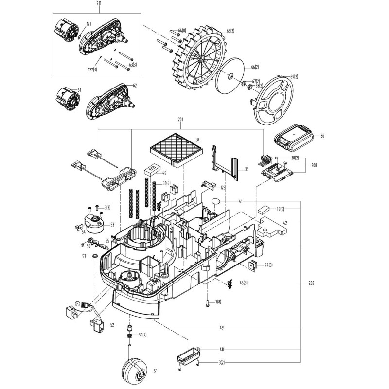 Molla di compressione XR50036855 ORIGINALE Worx