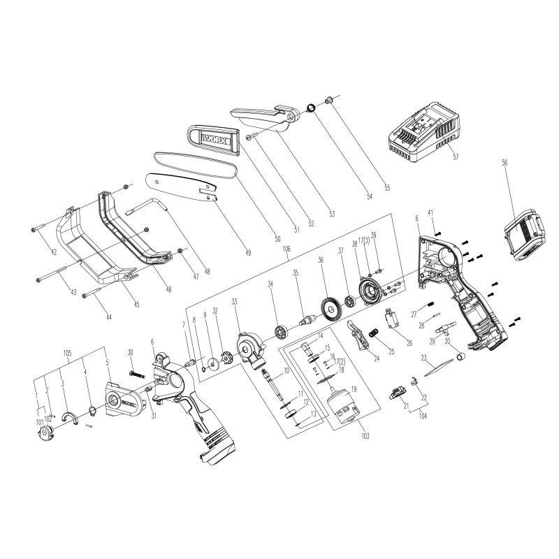 Pulsante di blocco di sicurezza XR60061756 ORIGINALE Worx