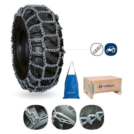 Pair of snow chains for tractors and operating machines VERIGA 95572 | Newgardenstore.eu