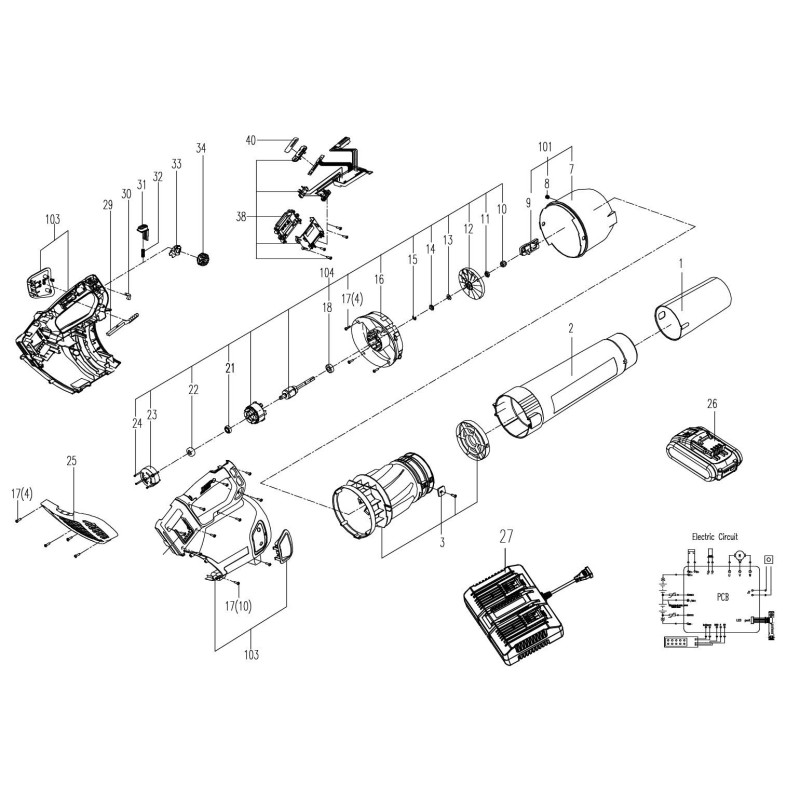 Guardia di sicurezza XR50036502 ORIGINALE Worx