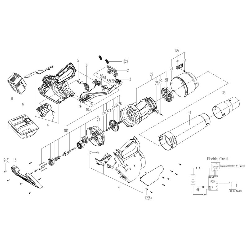 BLOWER HOSE * . ×WG569E/WG584E XR50028903 ORIGINAL Worx