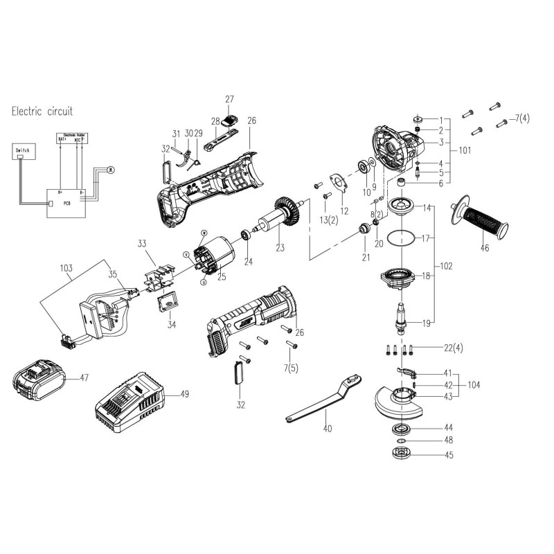 Assemblea dell'alloggiamento anteriore XR50036339 ORIGINALE Worx