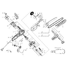 CARTER CATENA COMPLETO . WG305E XR50033195 ORIGINALE Worx
