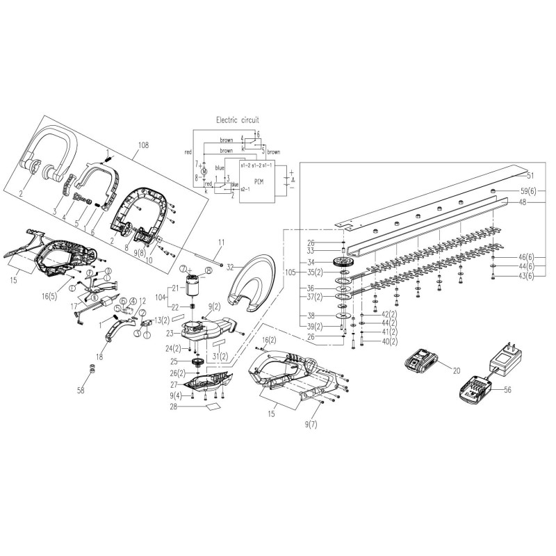 MONTAGGIO MOTORE XR50017902 ORIGINALE Worx