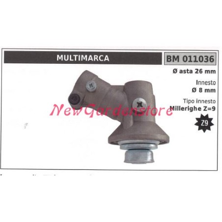 Pares de engranajes cónicos para desbrozadora 011036 Eje Ø 26 Ø 8 millerighe Z 9 | Newgardenstore.eu