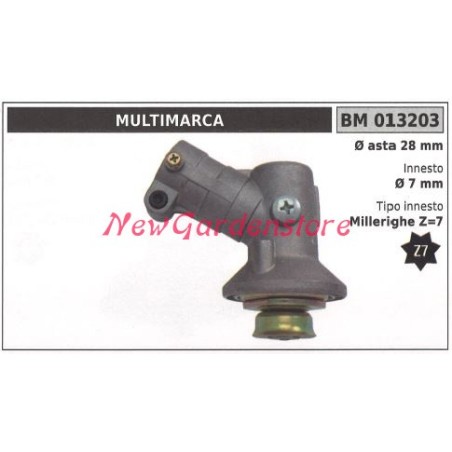 Par de engranajes cónicos para desbrozadora 013203 Eje Ø 28 Vástago Ø 7 millerighe Z 7 | Newgardenstore.eu