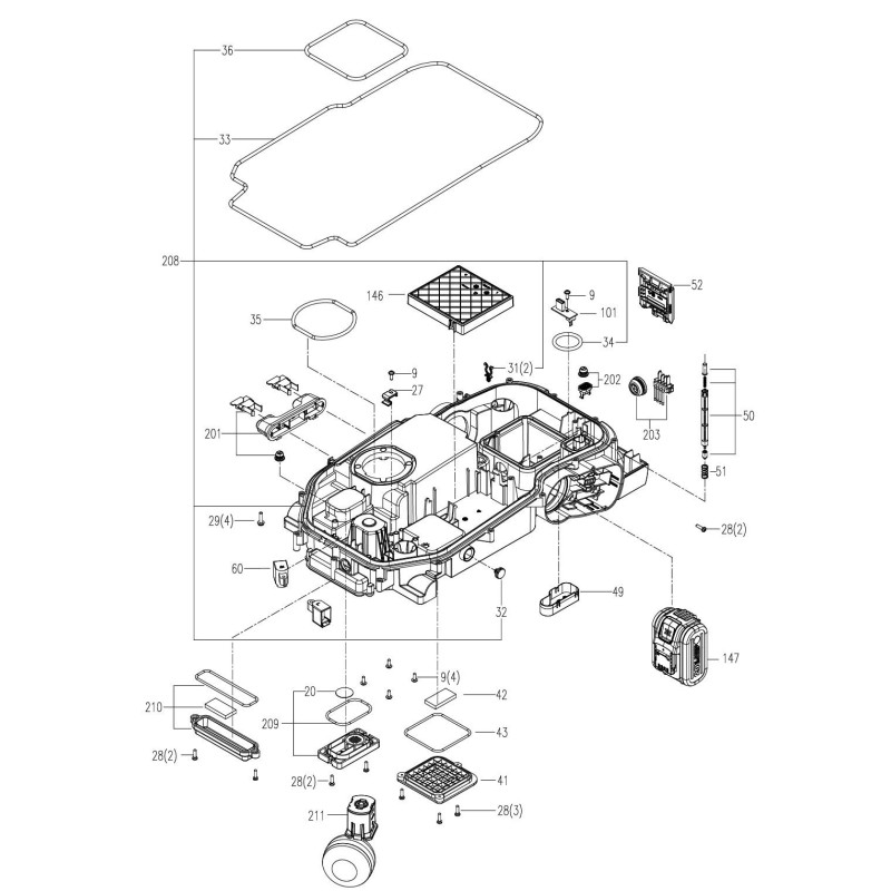 Base XR50044029 ORIGINALE Worx