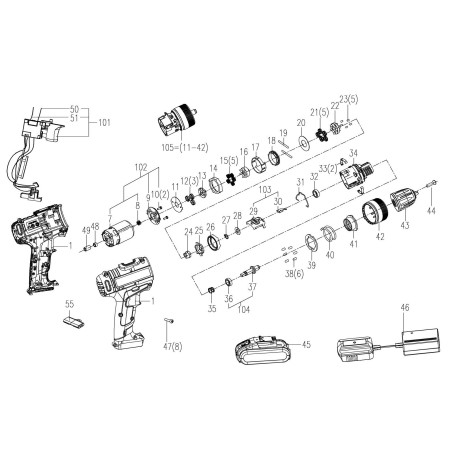 Worx Original XR60051356 Switch and PCB Board Set | Newgardenstore.eu