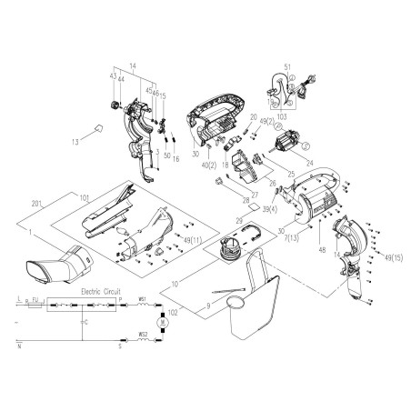 Motore XR50028187 ORIGINALE Worx | Newgardenstore.eu