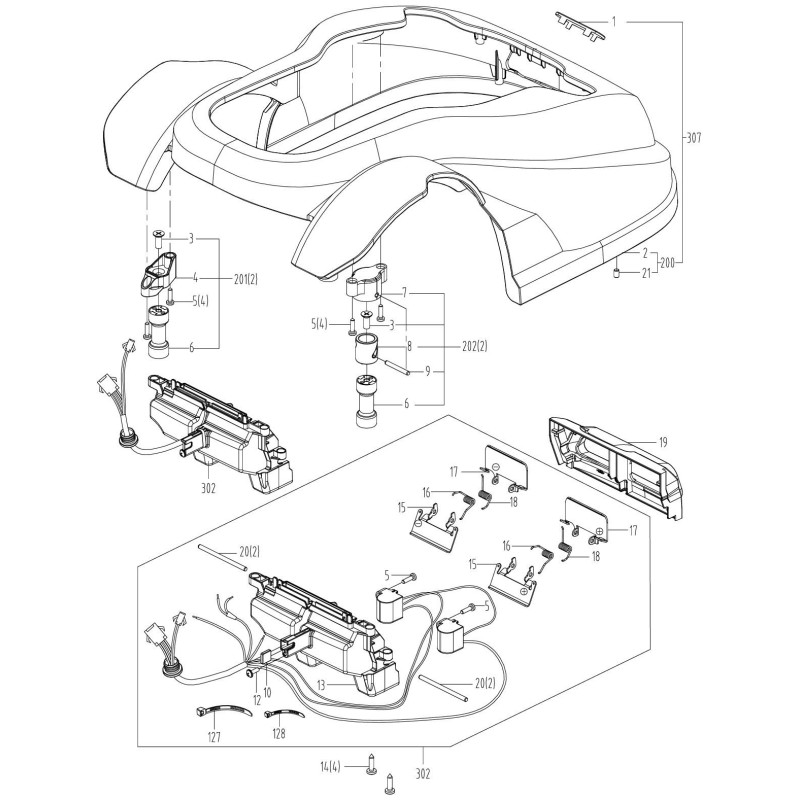 Anordnung der Begrenzungssensoren