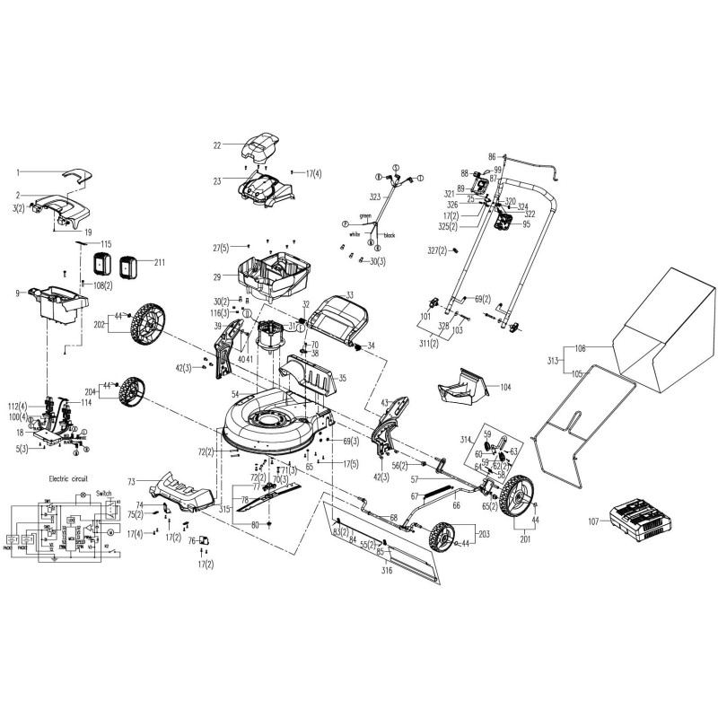 Original Worx XR50037467 printed circuit board