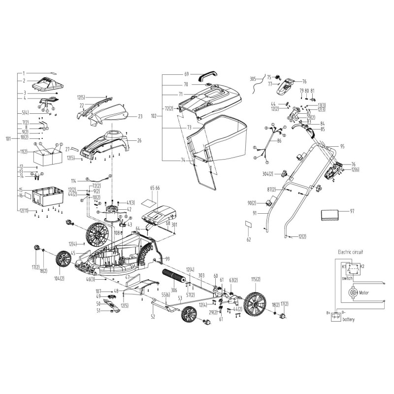 MOTORE ELETTRICO TIPO NUOVO * I WG785E -&gt- 201011000870 XR50021587 ORIGINALE Worx