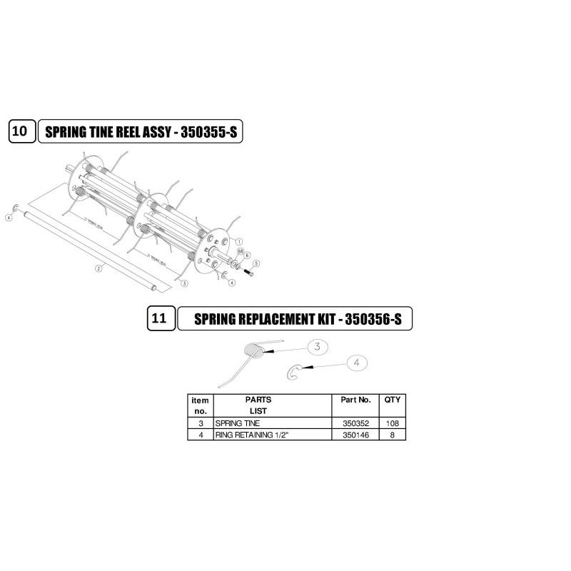 ORIGINAL Billy Goat AR350353 Spring Rotor Shaft