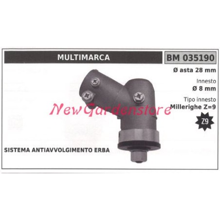 Coppia conica decespugliatore 035190 Ø asta 28 Ø innesto 8 millerighe Z 10 | Newgardenstore.eu