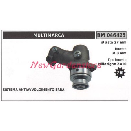 Brushcutter bevel gear pair 046425 Shaft Ø 27 stem Ø 8 millerighe Z 10 | Newgardenstore.eu