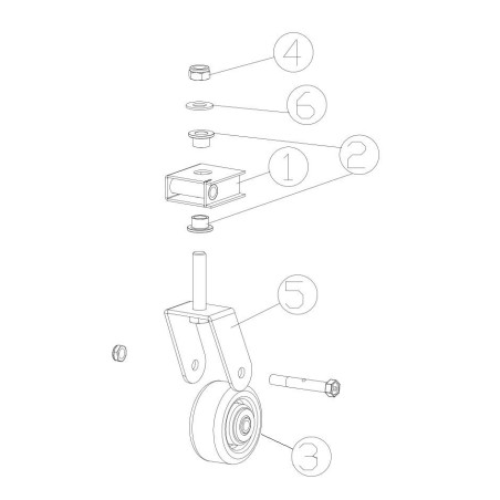 RUEDA DE 4" DE DIÁMETRO X 2" CON LLAVE | Newgardenstore.eu