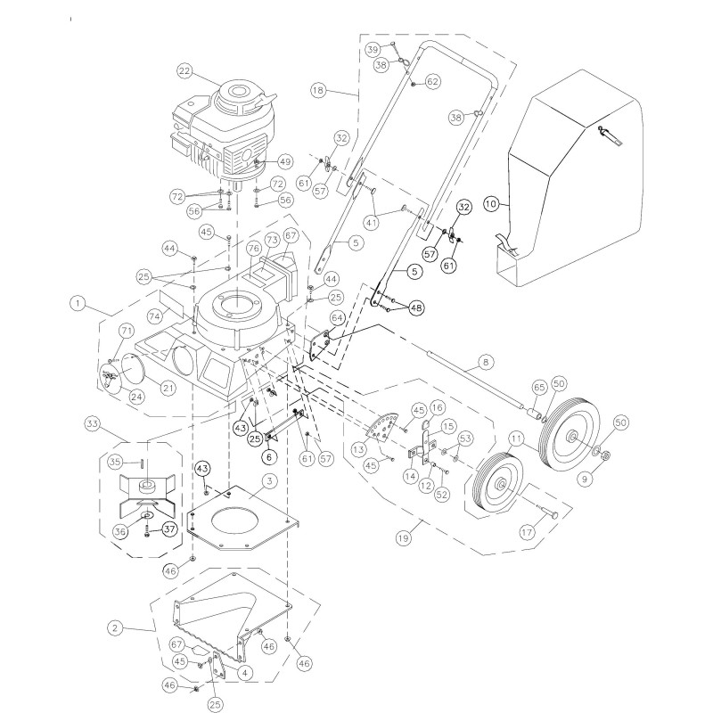 RUOTA ANTERIORE 8" AR900816 ORIGINALE Billy Goat