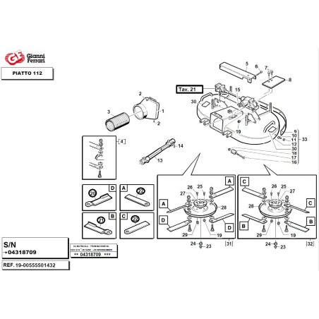 Paire de lames gauche + paire de lames droite + 2 paires de lames plates BIEFFEBI GIANNI FERRARI | Newgardenstore.eu