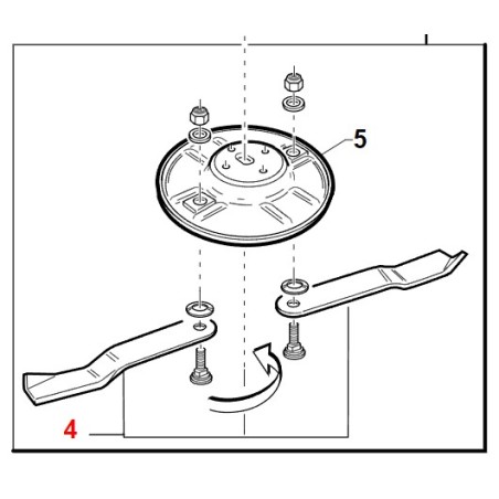 Paire de lames mulching droite ORIGINAL GIANNI FERRARI machine professionnelle | Newgardenstore.eu
