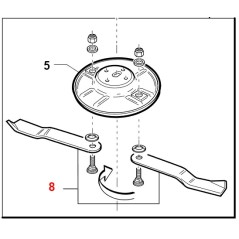 Par de cuchillas desbrozadoras izquierda ORIGINAL GIANNI FERRARI máquina profesional | Newgardenstore.eu