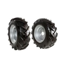 Pair of 16/6.50-8" tyred wheels with fixed disc for motor cultivator NIBBI BRIK 3 | Newgardenstore.eu
