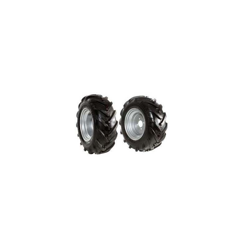 Pair of 16/6.50-8" tyred wheels with fixed disc for motor cultivator NIBBI BRIK 3