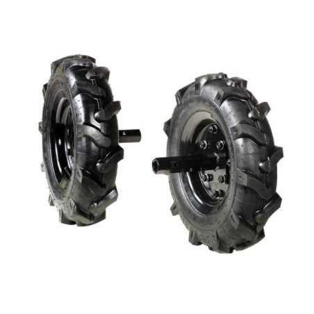 Pair of 3.50-8" tyred wheels for NIBBI motor mower 118 | Newgardenstore.eu