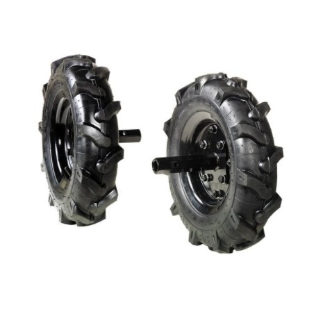 Coppia ruote gommate 3.50-8" per motozappa NIBBI 104S 105 105S 106 69209114 | Newgardenstore.eu