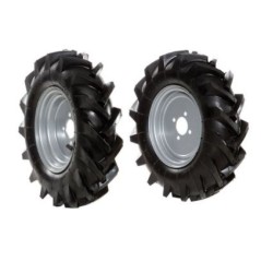 Pair of 4.00-10" tyred wheels with fixed disc for walking tractor NIBBI BRIK 5S