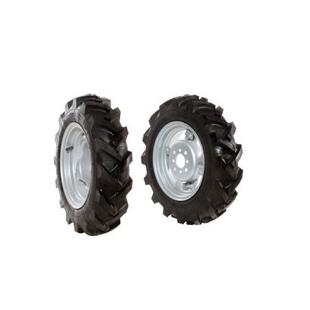 Pair of 4.00-10" tyred wheels with adjustable disc for walking tractor NIBBI BRIK3 | Newgardenstore.eu