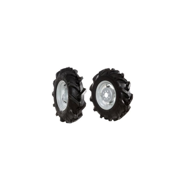 Paire de roues à pneus 5.00-10 avec disque réglable pour tracteur marcheur NIBBI KAM 4