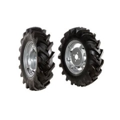 Pair of 5.00-12" tyred wheels with adjustable disc for walking tractor NIBBI MAK16 | Newgardenstore.eu