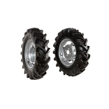 Pair of 5.00-12" tyred wheels with adjustable disc for walking tractor NIBBI MAK16 | Newgardenstore.eu